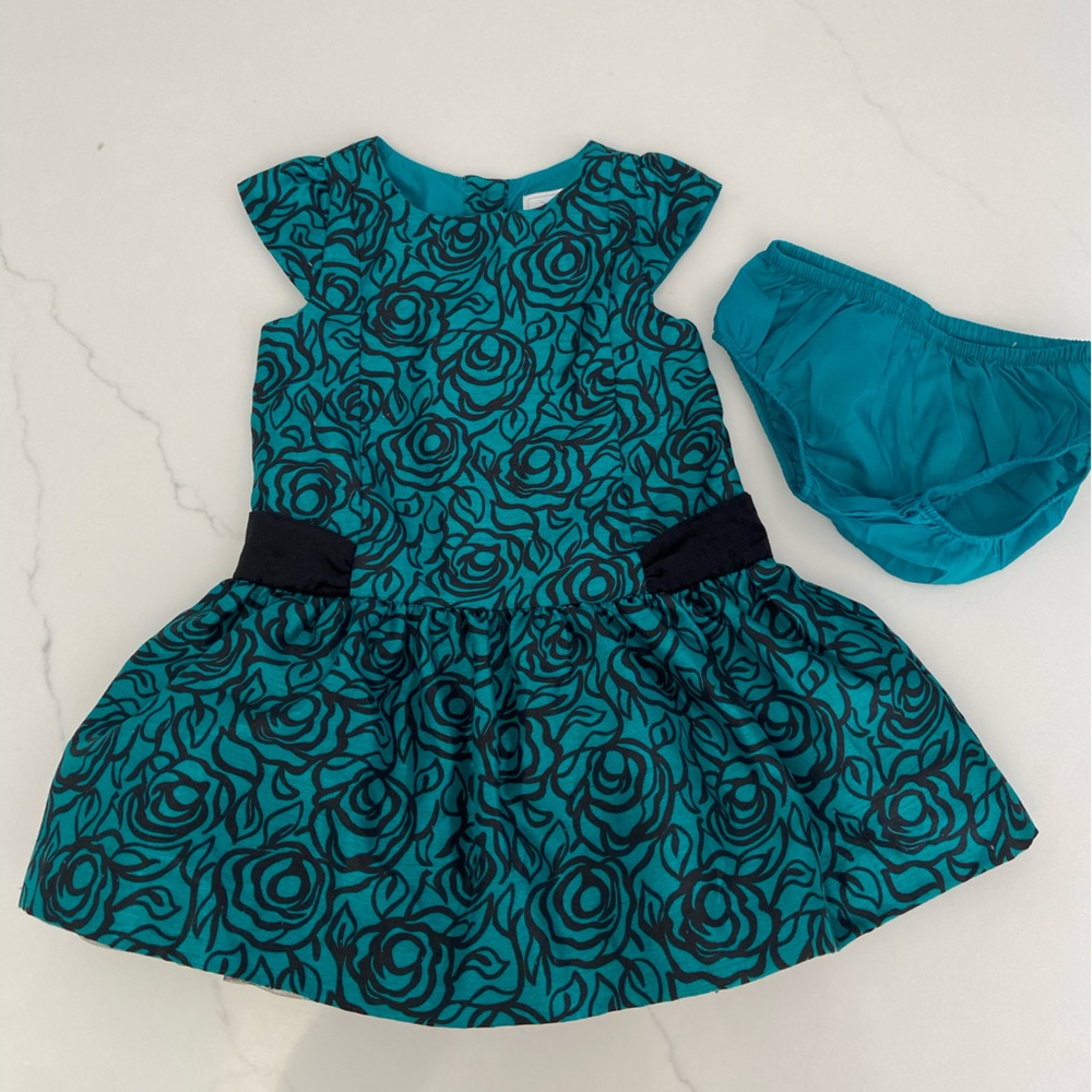 Gymboree Teal and Black Dress 18-24m